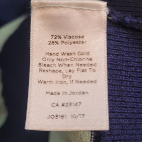 Talbots Blue Aqua Striped Pleated Sleeve Blouse - Small Indie Minimalist Preppy - Picture 5 of 9